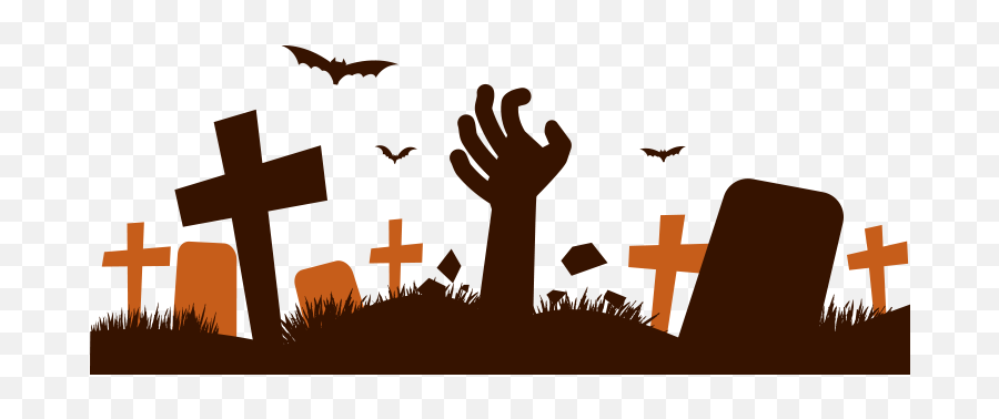 Download Hd Grave And Zombie Hand Reaching Out - Cemeteries Grave Vector Png Emoji,Zombie Hand Png
