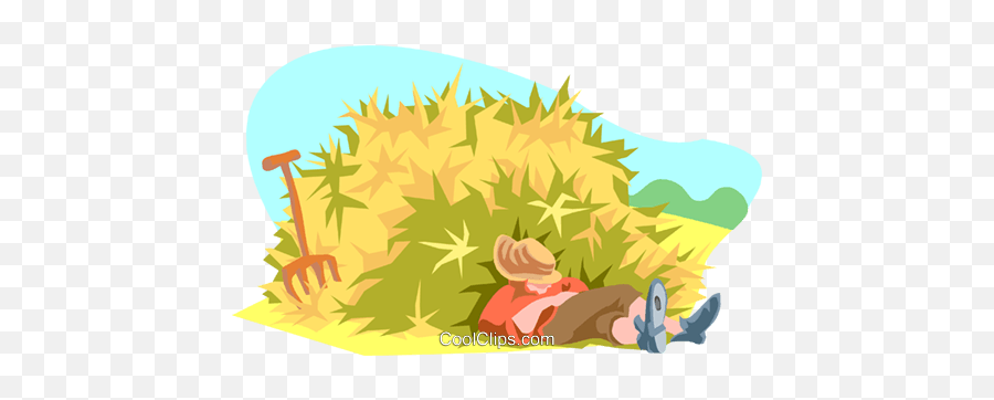 Sleeping On The Job Royalty Free Vector Clip Art - Farmer Is Sleeping Illustration Emoji,Jobs Clipart