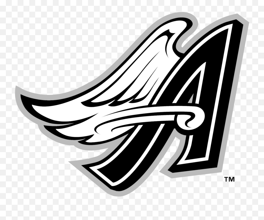 Anaheim Angels Logo Black And White - Anaheim Angels Logo Black And White Emoji,Angels Logo