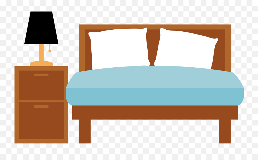 Bed Furniture Clipart - Bed And Night Stand Clipart Emoji,Bedroom Clipart