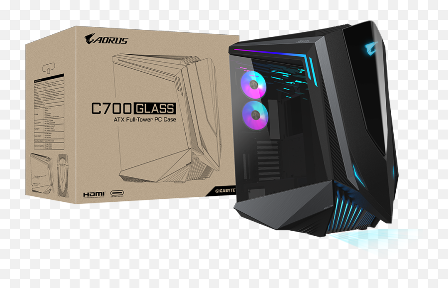 Gigabyte Aorus C700 E - Atx Tempered Glass Computer Case Is Emoji,Transparent Cpu Case