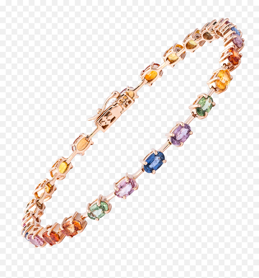 18kt Rose Gold Multi Color Sapphire Bracelet U2060u2014 Ab1658 Emoji,Bracelet Png