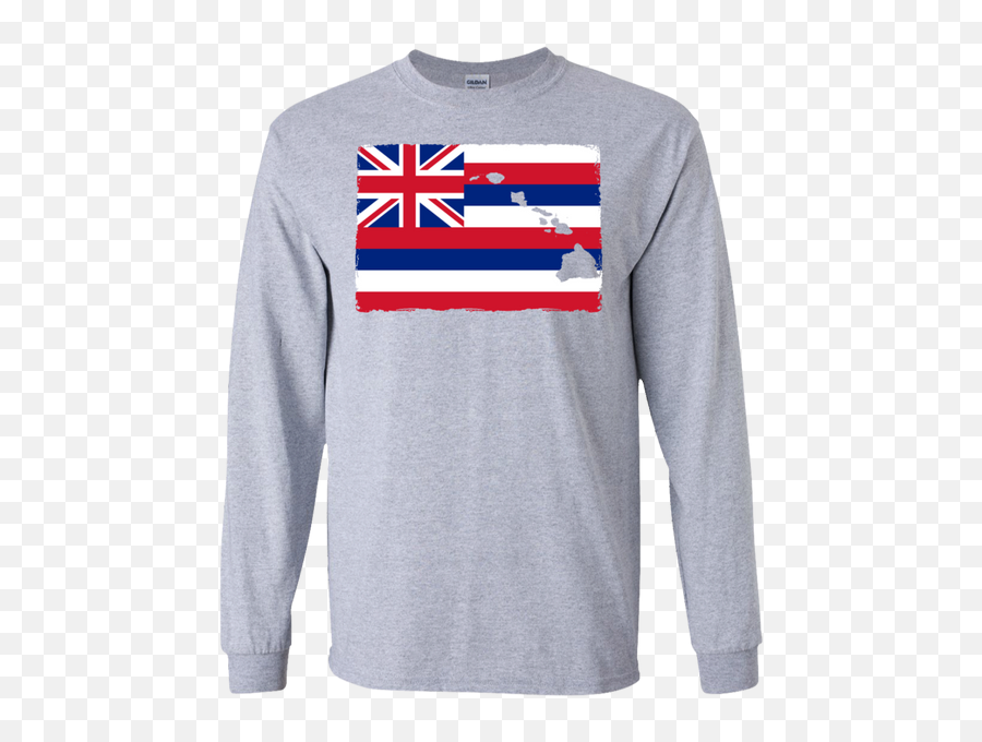 Hawaiu0027i Aloha State Flag Ls Ultra Cotton T - Shirt Emoji,Cotton Logo Shirts