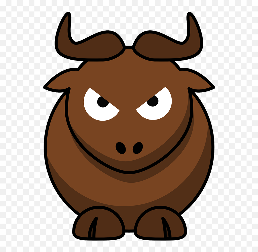 Public Domain Bull Clip Art - Gnu Cartoon Emoji,Bull Clipart