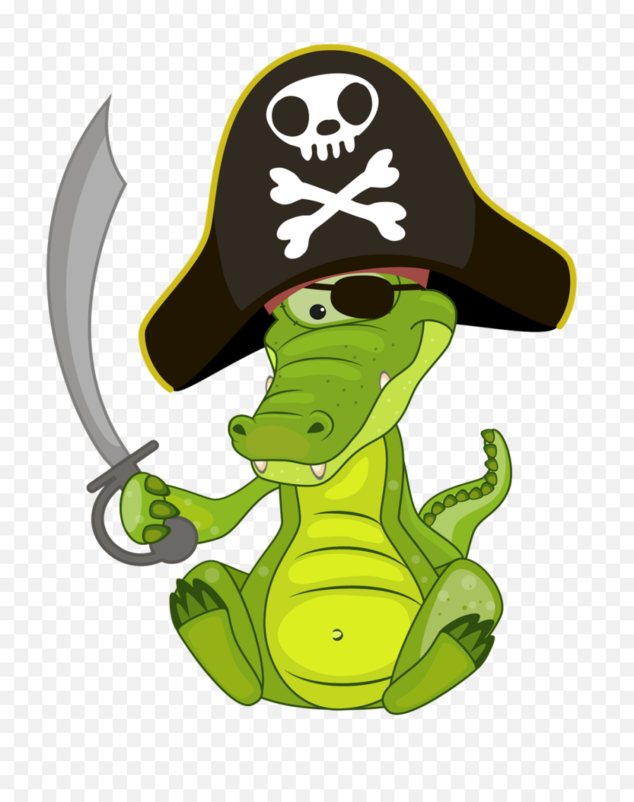 Pirate Crocodile Clipart - Crocodiles Emoji,Crocodile Clipart