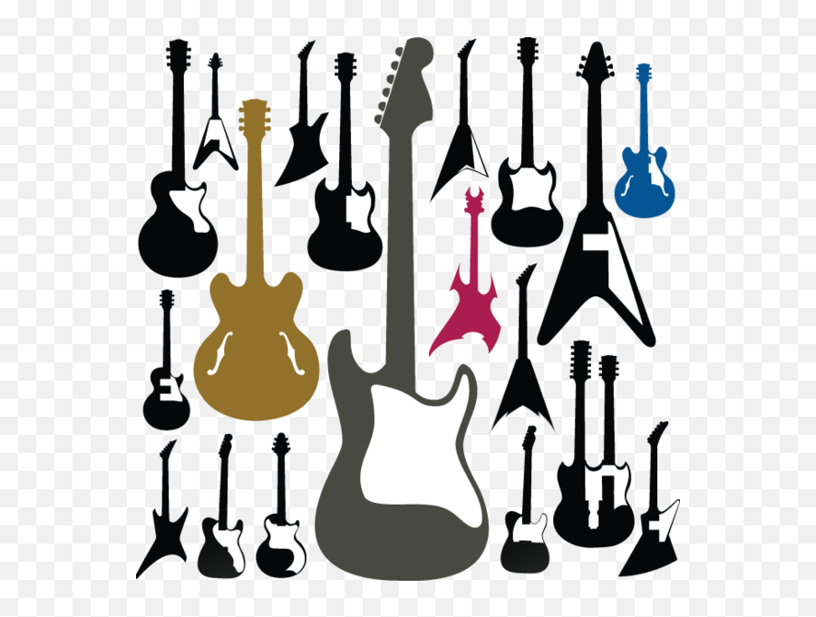 515 Electric Guitars - Vertical Emoji,Electric Guitar Clipart