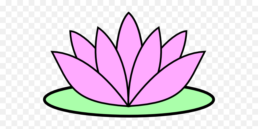 Pink Lotus Flower Clip Art At Clker - Draw A Water Lily Easy Emoji,Lotus Flower Clipart
