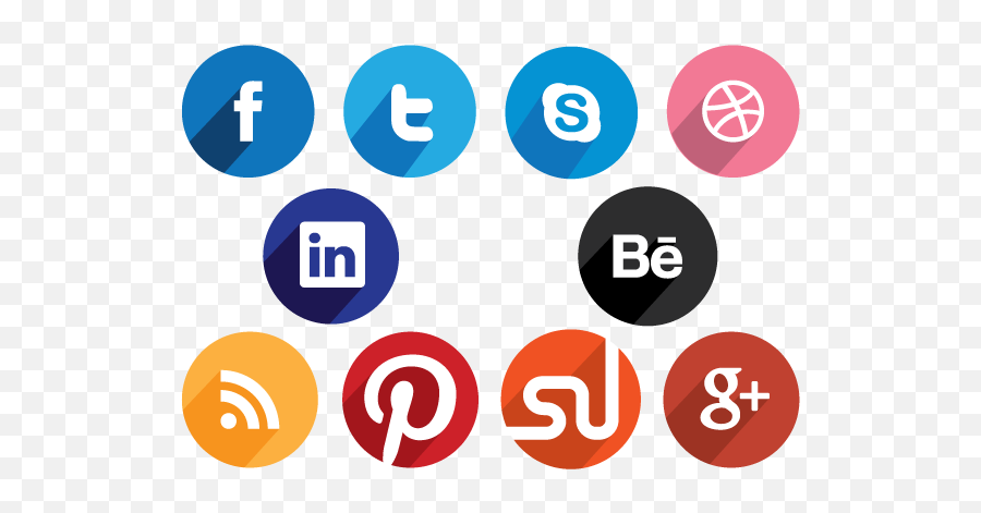 Free Circular Flat Social Media Icons - Social Media Flat Icons Png Emoji,Social Media Icons Png