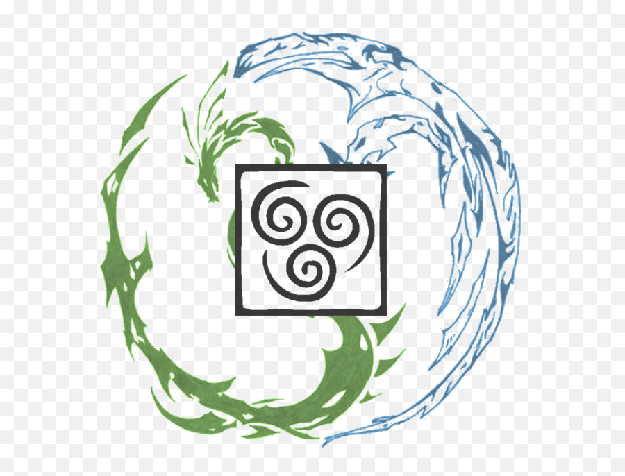 Download Hd Yotou Family Crest - Simple Tribal Dragon Tattoo Yin Yang Phoenix Tribal Emoji,Dragon Tattoo Png