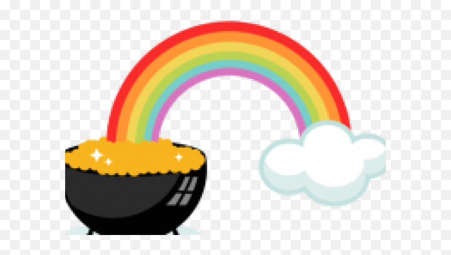 Rainbow Pot Of Gold Clipart Png Image - Girly Emoji,Pot Of Gold Clipart