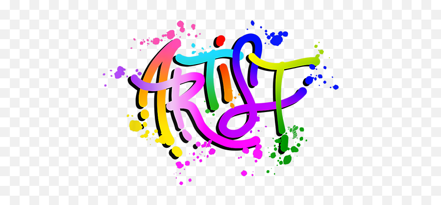 Artist Graffiti Word Art Colorful Spray Paint Splatter Gift Emoji,Spray Paint Splatter Png