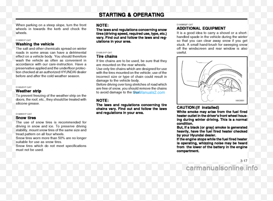 Hyundai H - 1 Grand Starex 2003 Owneru0027s Manual 173 Pages Emoji,Tire Smoke Png