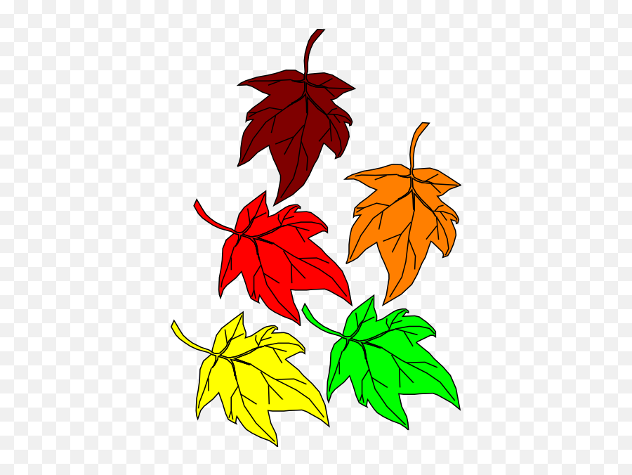 Falling Leaves Clip Art At Clker - Fall Leaves Template Colored Emoji,Fall Leaves Clipart
