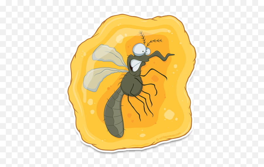 Insect In Amber Cartoon Jurassic Park Themed Mosquito Emoji,Jurassic Park Logo Png