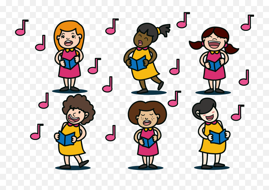 Download And Share Clipart About Choir Singing Clip Art - Girls Singing Clipart Emoji,Coral Clipart