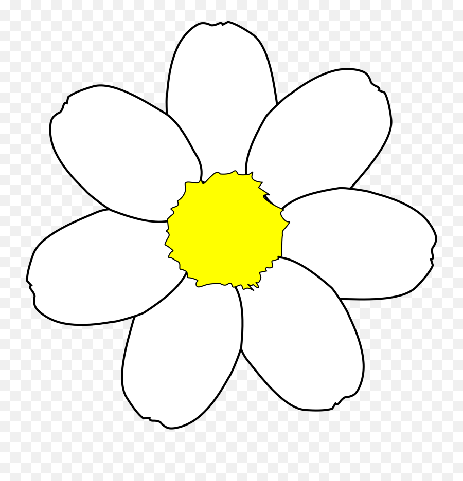 Daisy Png - Outline 7 Petal Flower Emoji,March Clipart