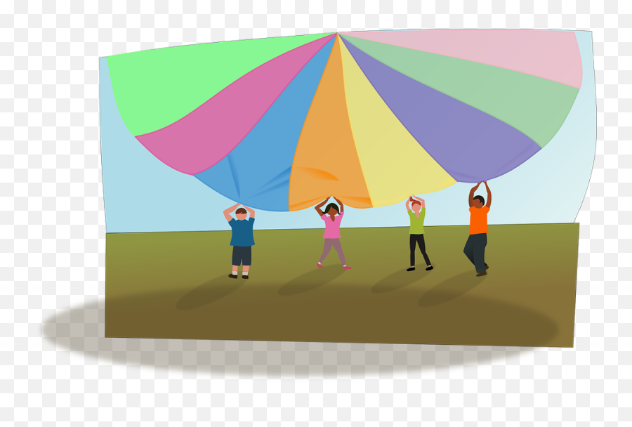 Children Playing Png - Parachute Children Child Games Parachute Games Png Emoji,Parachutist Clipart