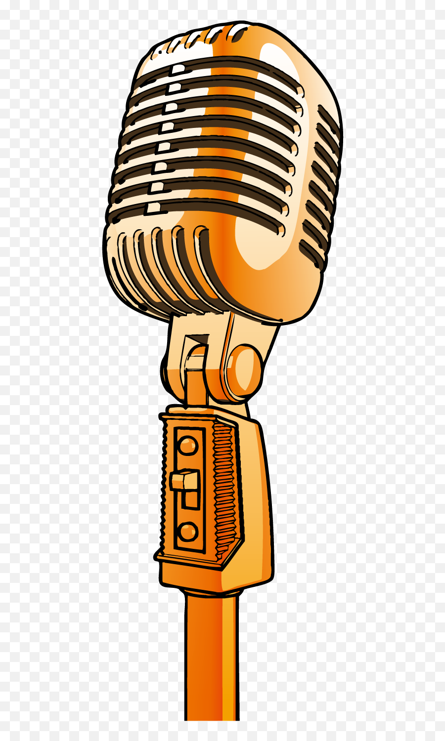 Gold Drawing Microphone - Microphone Vector Png Emoji,Acting Clipart