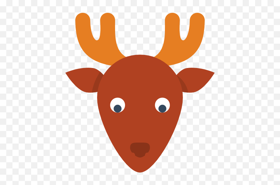 Simple Christmas Deer Icon Png Clipart - Simple Deer Face Clipart Emoji,Christmas Reindeer Clipart