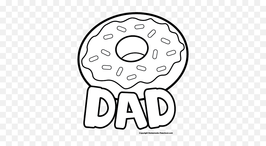 Free Fathers Day Images - Donut For Dad White And Black Emoji,Dad Clipart
