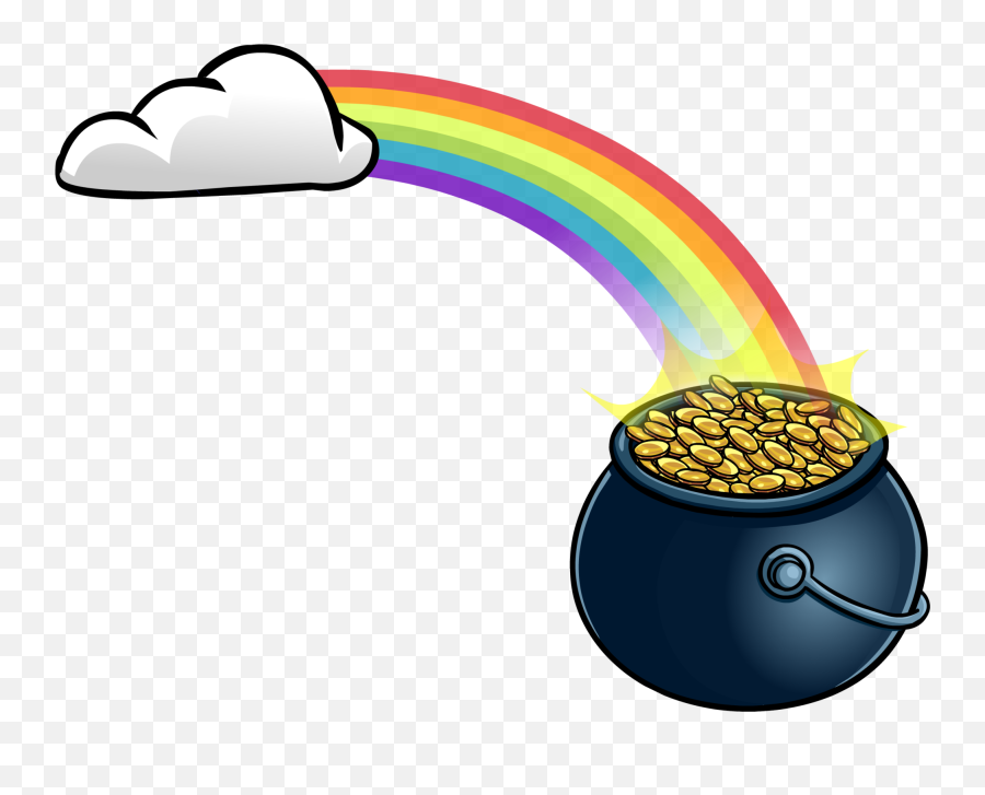 Rainbow With Pot O Gold - Pot Of Gold And Rainbow Emoji,Pot Of Gold Clipart