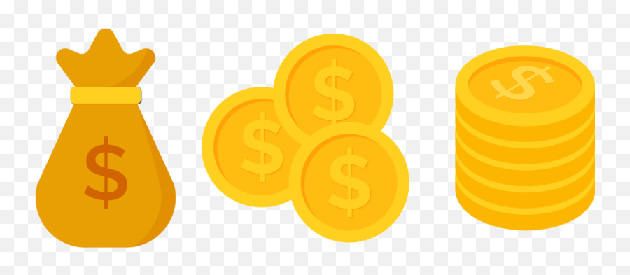 Coin Clipart Yellow Coin Yellow - Dollar Coins Clipart Emoji,Coin Clipart