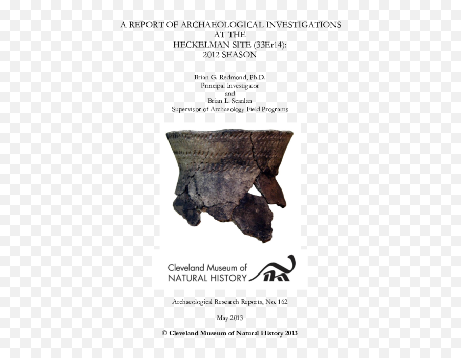Pdf A Report Of Archaeological Investigations At The Emoji,Cleveland Museum Of Natural History Logo