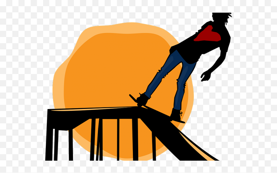 Skateboarding Clipart Skateboard Ramp - Drawing Emoji,Skateboard Clipart