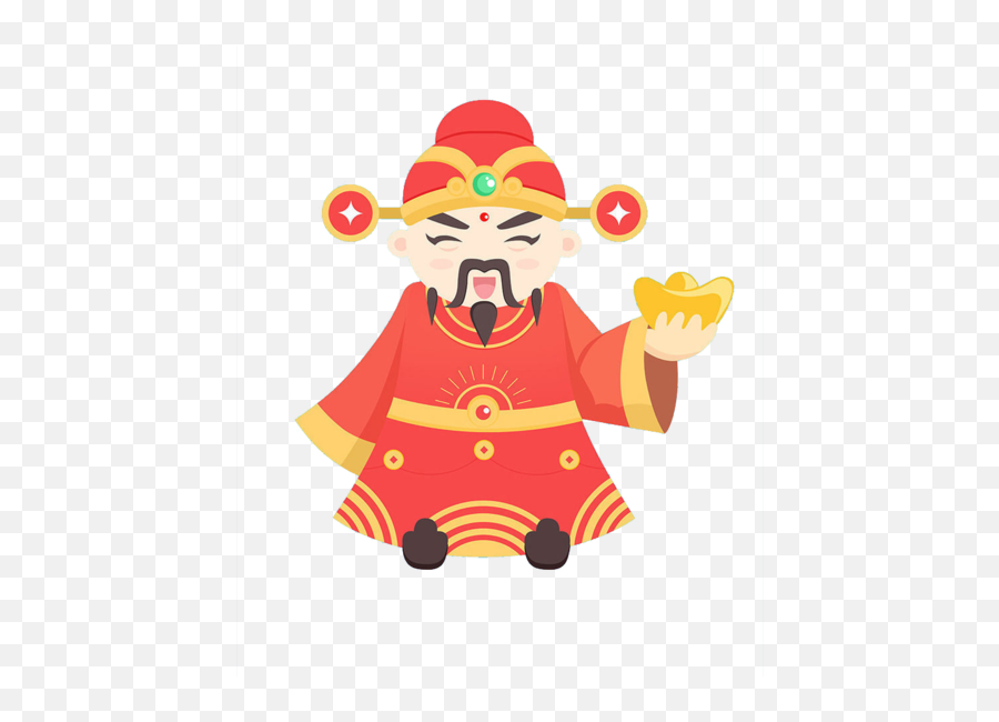 Caishen Chinese New Year Hat Orange Cartoon For New Year Emoji,New Years Hat Png