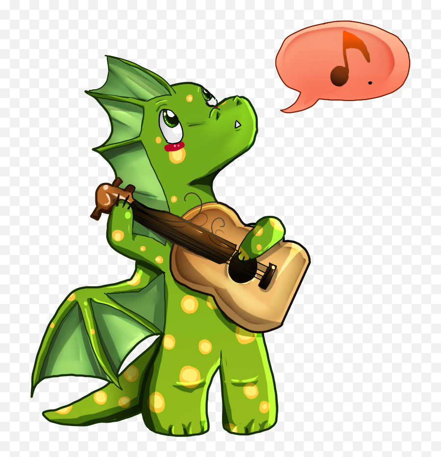 Play The Guitar For Us Dragon By Lohiaxel On Clipart - Dragon Playing Guitar Drawing Emoji,Play Clipart
