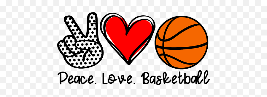 Peace Love And Basketball Carry - All Pouch Emoji,Heart Basketball Png