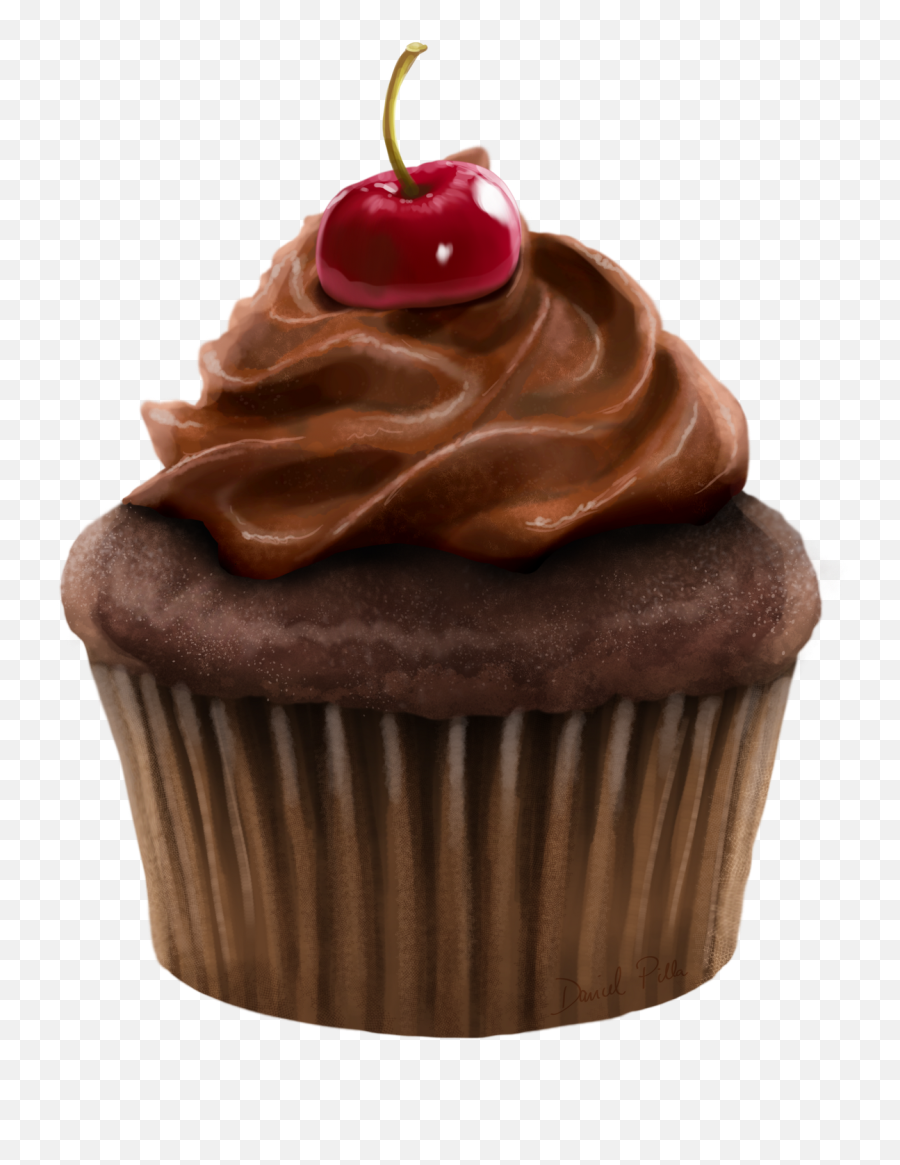 Download Chocolate Cherry Cupcake - Cupcake With Transparent Emoji,Cherry Transparent Background
