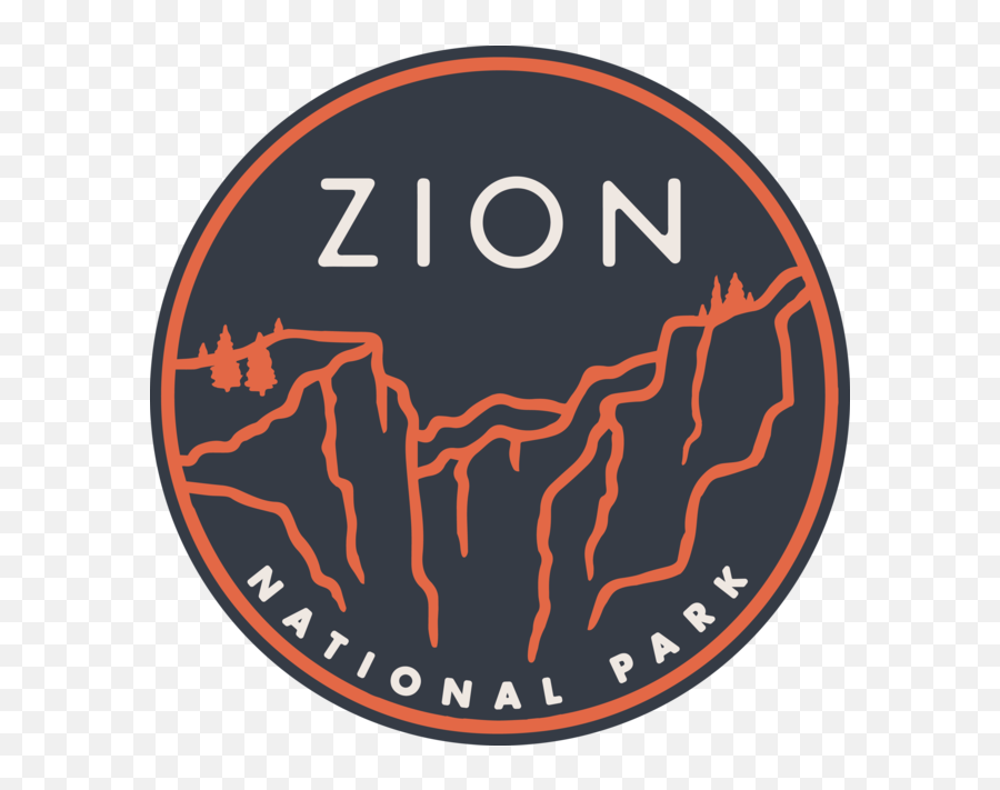 Zion National Park Round Sticker - Dot Emoji,National Park Logo