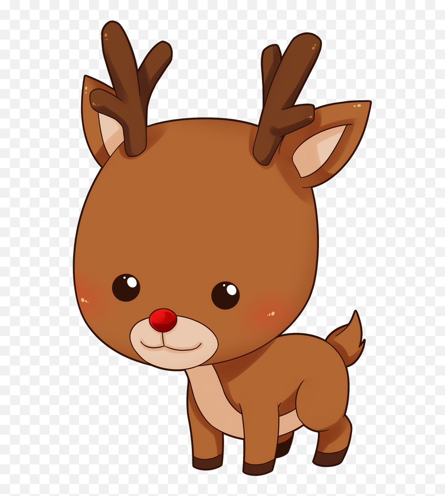 Download Reindeer Clipart Hq Png Image - Cute Cartoon Reindeer Emoji,Reindeer Clipart