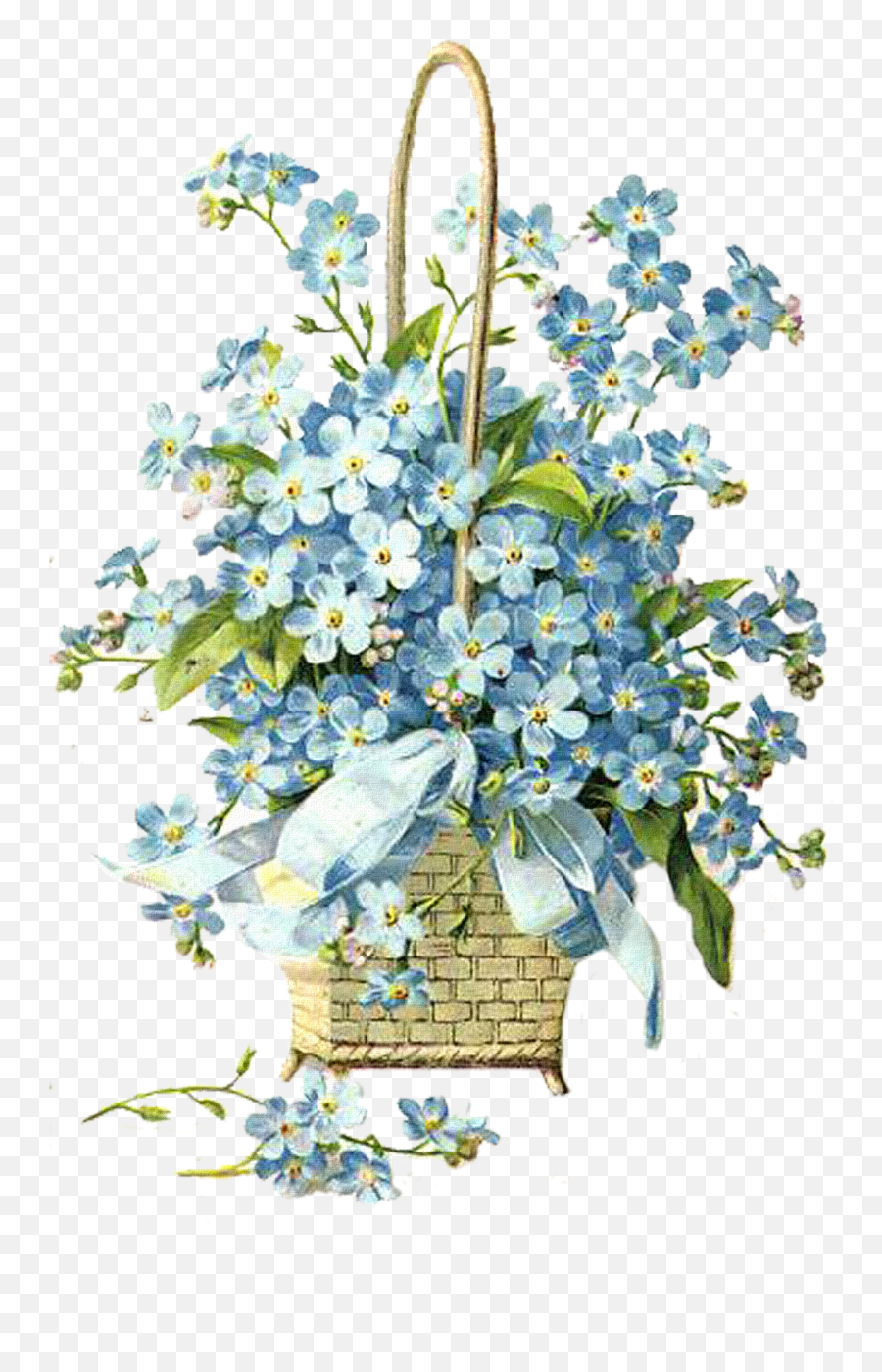 Library Of Blue Flower Bouquet Image - Flower Emoji,Forget Me Not Flowers Clipart