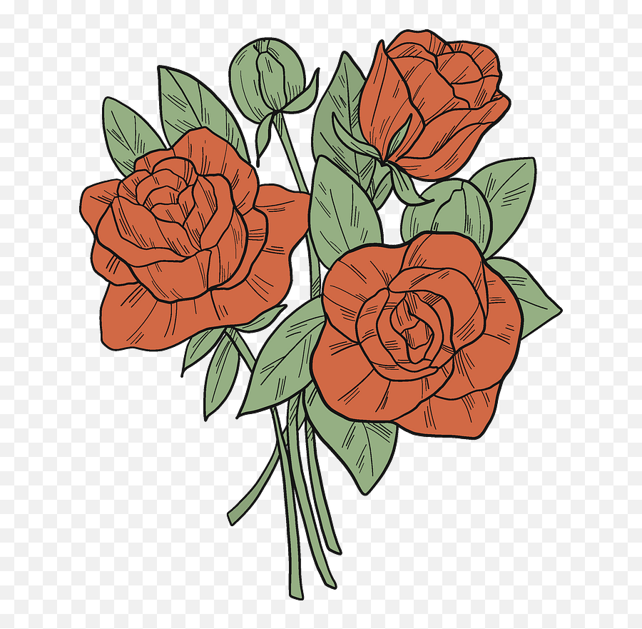 Bouquet Of Roses Clipart Free Download Transparent Png - Floral Emoji,Rose Clipart Png