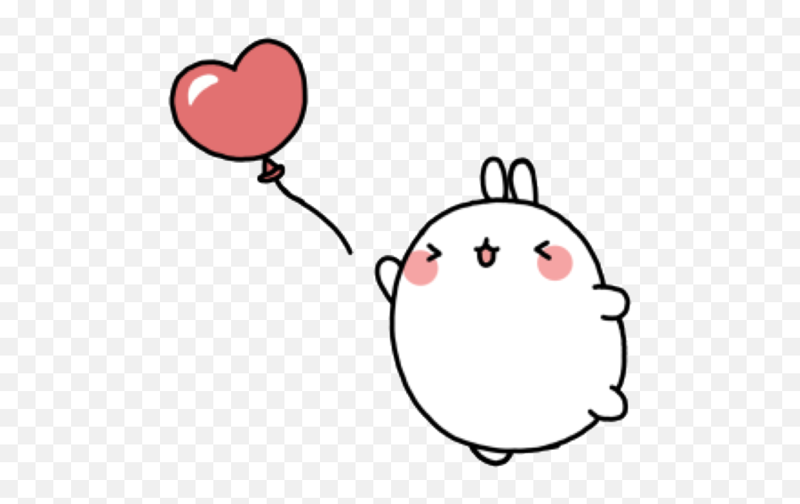 Molang Cute Kawaii Pastel Pink Heart Love Freetoedit - Stickers Molang Png Emoji,Kawaii Heart Png