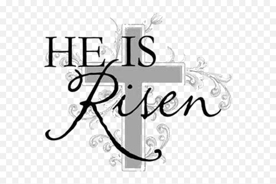 Religious Easter Clipart Black And White Happy Easter - Image 7 He Is Risen Alleluia Clipart Emoji,Easter Clipart