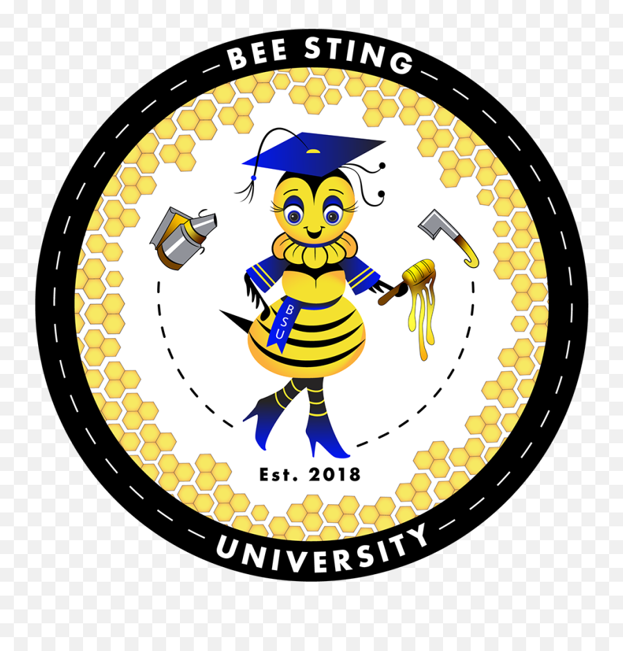 Bee Sting University Emblem Logo Design On Behance Emoji,Logo Sting
