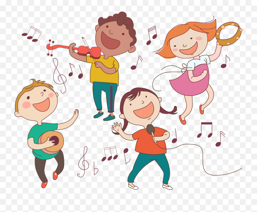 Musician Clipart Boy Singer - Having Fun With Music Kids Music Illustration Emoji,Fun Clipart