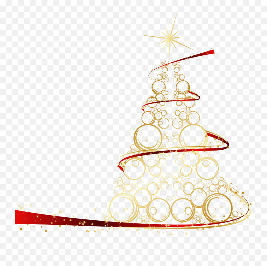 Christmas Tree Clipart On Transparent - Creative Golden Christmas Tree Emoji,Christmas Tree Transparent Background
