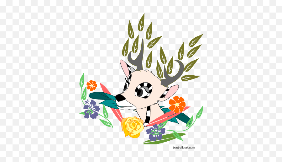 Free Aztec Boho Deer Head Clip Art - Boho Bear Clipart Png Emoji,Deer Head Clipart