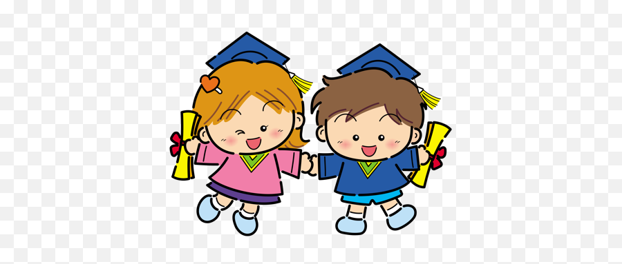 Graduation Kids Clipart - Kindergarten Graduation Clipart Png Emoji,Graduation Clipart