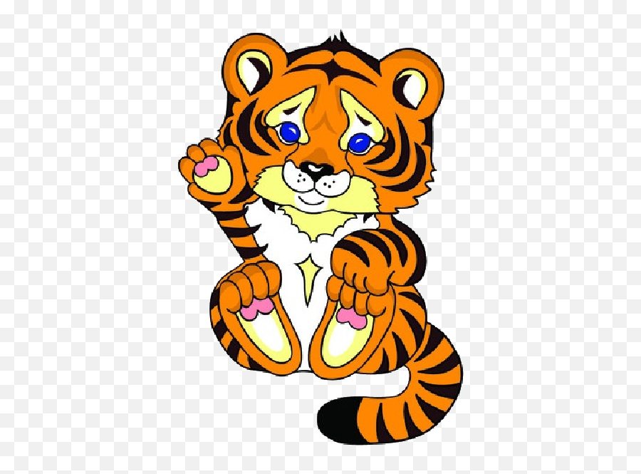 Cute Tiger Clipart The Cliparts - Cute Tiger Cubs Cartoon Emoji,Tiger Clipart