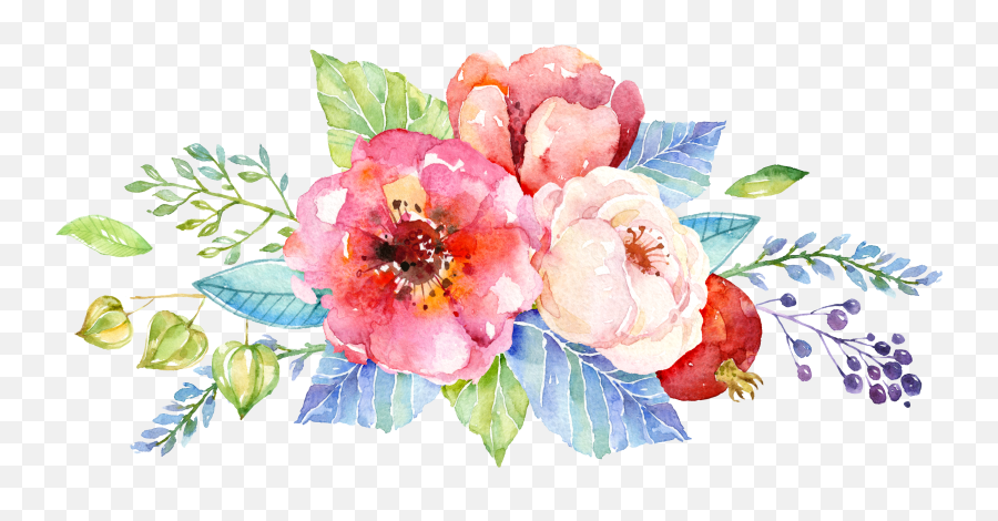 Watercolor Flower Background Design Png - Watercolor Flower Design Png Emoji,Watercolor Flowers Transparent Background