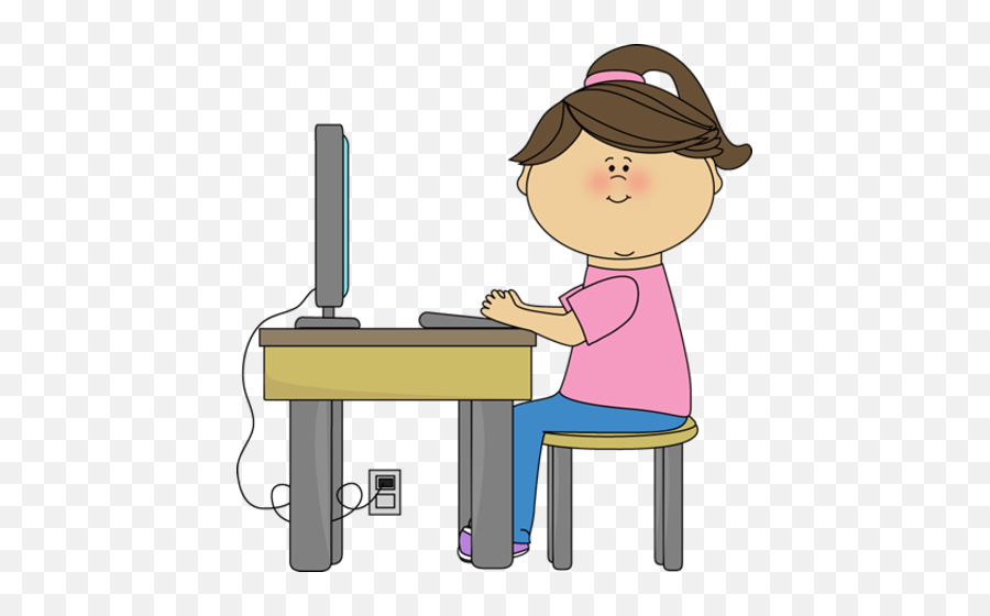 Free Computer Station Cliparts - Student On Computer Clipart Emoji,Computer Clipart
