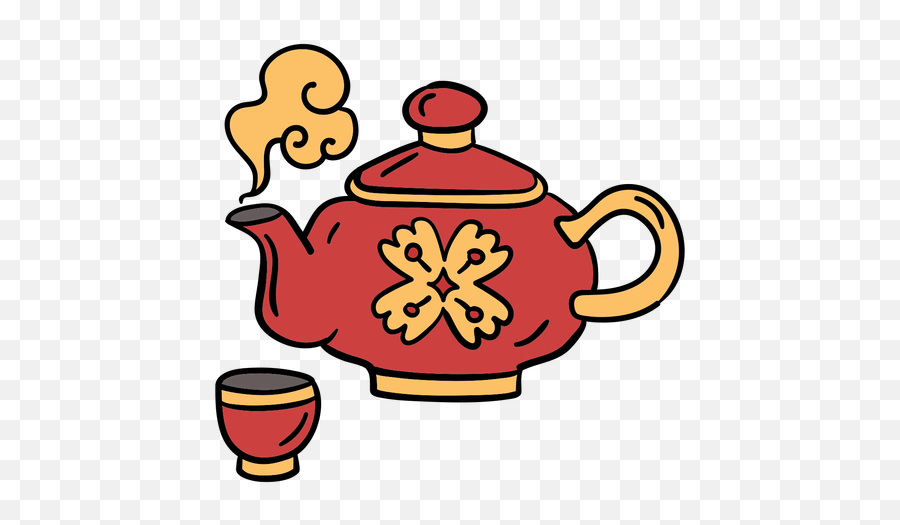 Hand Drawn Chinese Teapot Cup - Chinese Teapot Drawing Emoji,Tapot Logo