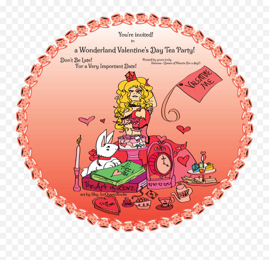 Wonderland Valentines Day Tea Party By Icequeenrocks Clipart - Basketball Pixel Art Png Emoji,Tea Party Clipart