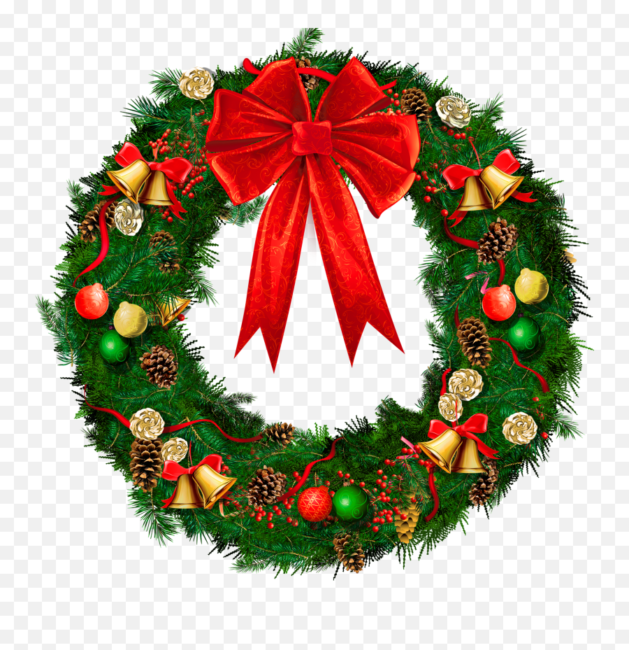 Round Christmas Garland Border Png Png Play - Transparent Christmas Wreath Emoji,Christmas Border Png
