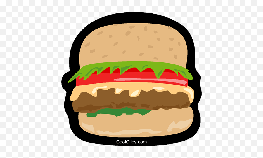 Fast Food Hamburger Burger Royalty Free Vector Clip Art - Cute Hamburger Gif Transparent Backround Emoji,Hamburger Clipart